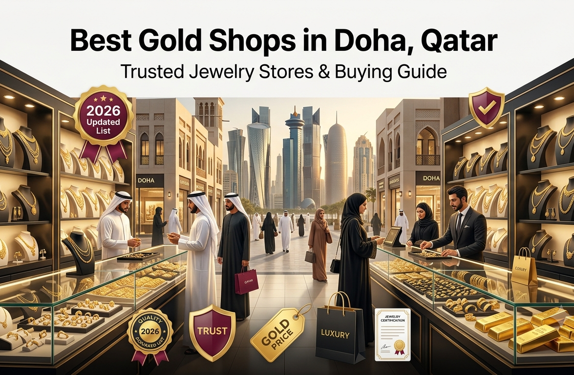 Best gold shops in Doha Qatar featuring trusted jewelry stores for gold buying