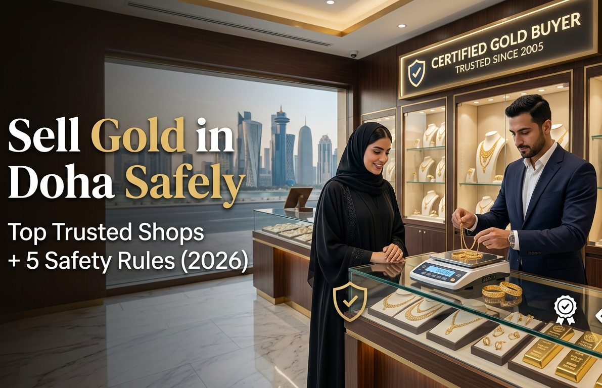 Customer selling gold at a trusted gold shop in Doha with safe gold selling tips
