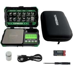 Pocket Scale, Dual Powered, Precision Gram Scale with Zipper Case
