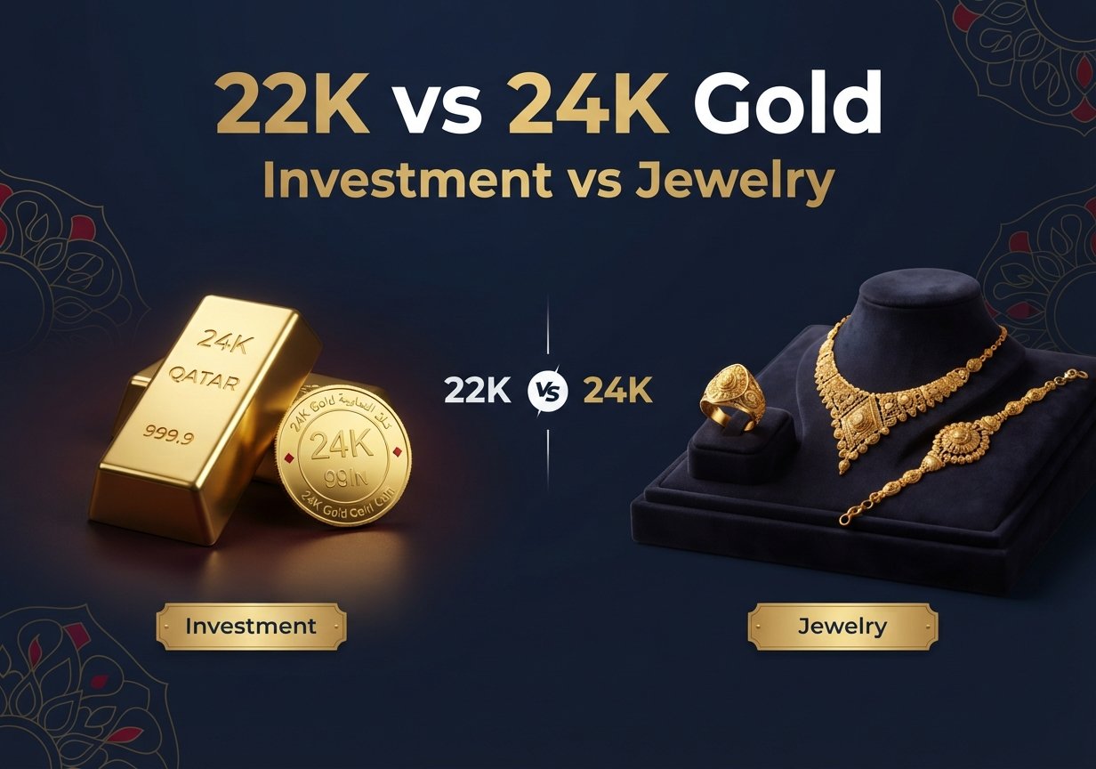 22K vs 24K gold in Qatar for investment and jewelry